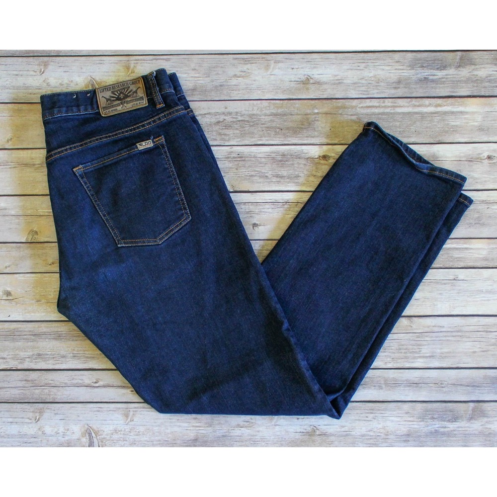 LRG‎ Lifted Research Group Jeans Mens 36 x 31 True Straight Dark Wash Denim